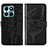Coque Portefeuille Papillon Livre Cuir Etui Clapet YB1 pour Huawei Honor X8b Noir