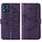 Coque Portefeuille Papillon Livre Cuir Etui Clapet YB1 pour Motorola Moto E13 Violet