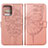 Coque Portefeuille Papillon Livre Cuir Etui Clapet YB1 pour Motorola Moto Edge 40 Pro 5G Or Rose