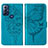 Coque Portefeuille Papillon Livre Cuir Etui Clapet YB1 pour Motorola Moto G Power (2022) Bleu