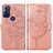 Coque Portefeuille Papillon Livre Cuir Etui Clapet YB1 pour Motorola Moto G Power (2022) Or Rose