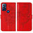 Coque Portefeuille Papillon Livre Cuir Etui Clapet YB1 pour Motorola Moto G Power (2022) Rouge