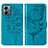 Coque Portefeuille Papillon Livre Cuir Etui Clapet YB1 pour Motorola Moto G14 Bleu