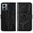 Coque Portefeuille Papillon Livre Cuir Etui Clapet YB1 pour Motorola Moto G14 Noir