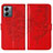 Coque Portefeuille Papillon Livre Cuir Etui Clapet YB1 pour Motorola Moto G14 Rouge