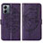 Coque Portefeuille Papillon Livre Cuir Etui Clapet YB1 pour Motorola Moto G14 Violet