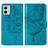 Coque Portefeuille Papillon Livre Cuir Etui Clapet YB1 pour Motorola Moto G53 5G Bleu