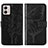 Coque Portefeuille Papillon Livre Cuir Etui Clapet YB1 pour Motorola Moto G53 5G Noir