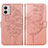 Coque Portefeuille Papillon Livre Cuir Etui Clapet YB1 pour Motorola Moto G53 5G Or Rose