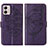 Coque Portefeuille Papillon Livre Cuir Etui Clapet YB1 pour Motorola Moto G53 5G Violet