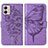 Coque Portefeuille Papillon Livre Cuir Etui Clapet YB1 pour Motorola Moto G53j 5G Violet Clair