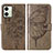 Coque Portefeuille Papillon Livre Cuir Etui Clapet YB1 pour Motorola Moto G54 5G Gris