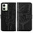 Coque Portefeuille Papillon Livre Cuir Etui Clapet YB1 pour Motorola Moto G54 5G Noir