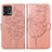 Coque Portefeuille Papillon Livre Cuir Etui Clapet YB1 pour Motorola Moto G72 Or Rose