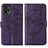 Coque Portefeuille Papillon Livre Cuir Etui Clapet YB1 pour Motorola Moto G72 Violet