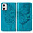 Coque Portefeuille Papillon Livre Cuir Etui Clapet YB1 pour Motorola Moto G73 5G Bleu