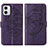 Coque Portefeuille Papillon Livre Cuir Etui Clapet YB1 pour Motorola Moto G73 5G Violet