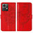 Coque Portefeuille Papillon Livre Cuir Etui Clapet YB1 pour Motorola Moto G84 5G Rouge