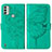 Coque Portefeuille Papillon Livre Cuir Etui Clapet YB1 pour Nokia C31 Vert