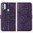 Coque Portefeuille Papillon Livre Cuir Etui Clapet YB1 pour Nokia C31 Violet