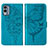 Coque Portefeuille Papillon Livre Cuir Etui Clapet YB1 pour Nokia X30 5G Bleu