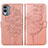 Coque Portefeuille Papillon Livre Cuir Etui Clapet YB1 pour Nokia X30 5G Or Rose