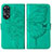 Coque Portefeuille Papillon Livre Cuir Etui Clapet YB1 pour Oppo Reno8 T 4G Vert