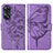 Coque Portefeuille Papillon Livre Cuir Etui Clapet YB1 pour Oppo Reno8 T 4G Violet Clair