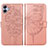 Coque Portefeuille Papillon Livre Cuir Etui Clapet YB1 pour Samsung Galaxy A04 4G Or Rose