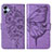 Coque Portefeuille Papillon Livre Cuir Etui Clapet YB1 pour Samsung Galaxy A04 4G Violet Clair