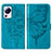 Coque Portefeuille Papillon Livre Cuir Etui Clapet YB1 pour Xiaomi Mi 12 Lite NE 5G Bleu