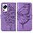 Coque Portefeuille Papillon Livre Cuir Etui Clapet YB1 pour Xiaomi Mi 12 Lite NE 5G Violet Clair