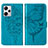 Coque Portefeuille Papillon Livre Cuir Etui Clapet YB1 pour Xiaomi Redmi Note 12 Explorer Bleu