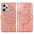 Coque Portefeuille Papillon Livre Cuir Etui Clapet YB1 pour Xiaomi Redmi Note 12 Explorer Or Rose