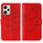 Coque Portefeuille Papillon Livre Cuir Etui Clapet YB1 pour Xiaomi Redmi Note 12 Explorer Rouge