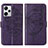 Coque Portefeuille Papillon Livre Cuir Etui Clapet YB1 pour Xiaomi Redmi Note 12 Explorer Violet