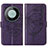 Coque Portefeuille Papillon Livre Cuir Etui Clapet YB2 pour Huawei Mate 60 Pro Violet