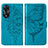 Coque Portefeuille Papillon Livre Cuir Etui Clapet YB2 pour Oppo A58 5G Bleu