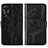 Coque Portefeuille Papillon Livre Cuir Etui Clapet YB2 pour Oppo A58 5G Noir