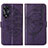 Coque Portefeuille Papillon Livre Cuir Etui Clapet YB2 pour Oppo A58 5G Violet