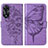 Coque Portefeuille Papillon Livre Cuir Etui Clapet YB2 pour Oppo A78 5G Violet Clair