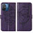 Coque Portefeuille Papillon Livre Cuir Etui Clapet YB2 pour Xiaomi Poco C55 Violet