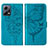 Coque Portefeuille Papillon Livre Cuir Etui Clapet YB2 pour Xiaomi Redmi Note 12 5G Bleu