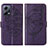 Coque Portefeuille Papillon Livre Cuir Etui Clapet YB2 pour Xiaomi Redmi Note 12 5G Violet