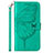 Coque Portefeuille Papillon Livre Cuir Etui Clapet YB2 pour Xiaomi Redmi Note 12 Pro Speed 5G Vert