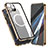 Coque Rebord Bumper Luxe Aluminum Metal Miroir 360 Degres Housse Etui Aimant avec Mag-Safe Magnetic Magnetique pour Apple iPhone 13 Pro Max Petit