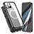 Coque Rebord Bumper Luxe Aluminum Metal Miroir 360 Degres Housse Etui Aimant avec Mag-Safe Magnetic Magnetique pour Apple iPhone 13 Pro Noir