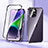 Coque Rebord Bumper Luxe Aluminum Metal Miroir 360 Degres Housse Etui Aimant LK1 pour Apple iPhone 14 Plus Violet