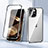 Coque Rebord Bumper Luxe Aluminum Metal Miroir 360 Degres Housse Etui Aimant LK1 pour Apple iPhone 15 Argent