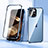 Coque Rebord Bumper Luxe Aluminum Metal Miroir 360 Degres Housse Etui Aimant LK1 pour Apple iPhone 15 Bleu